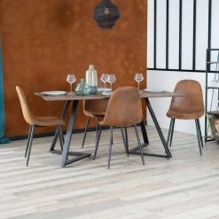 Charlton Brown Faux Suede Dining Chair(Set of 4) by Homy Casa -Homy Casa Shop brown homy casa dining chairs hd charlton suede brown sy 31 1000