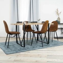 Charlton Brown Faux Suede Dining Chair(Set of 4) by Homy Casa -Homy Casa Shop brown homy casa dining chairs hd charlton suede brown sy c3 1000