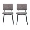 Karomi Grey Faux Leather Upholstered Side Dining Chairs(Set of 2) by Homy Casa -Homy Casa Shop brown homy casa dining chairs karomi vintage b 64 1000