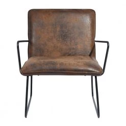 Dining Chair Brown Arm Chair Faux Leather by Homy Casa -Homy Casa Shop brown homy casa dining chairs zack suede c3 1000