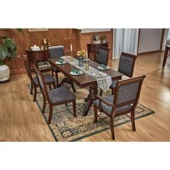 Zaim Brown Fabirc Upholstered Dining Chairs with Solid Wood Legs (Set of 2) by Homy Casa 23 Zaim Brown Fabirc Upholstered Dining Chairs with Solid Wood Legs (Set of 2) by Homy Casa -Homy Casa Shop brown homy casa dining chairs zaim dining chair 2pcs 31 1000