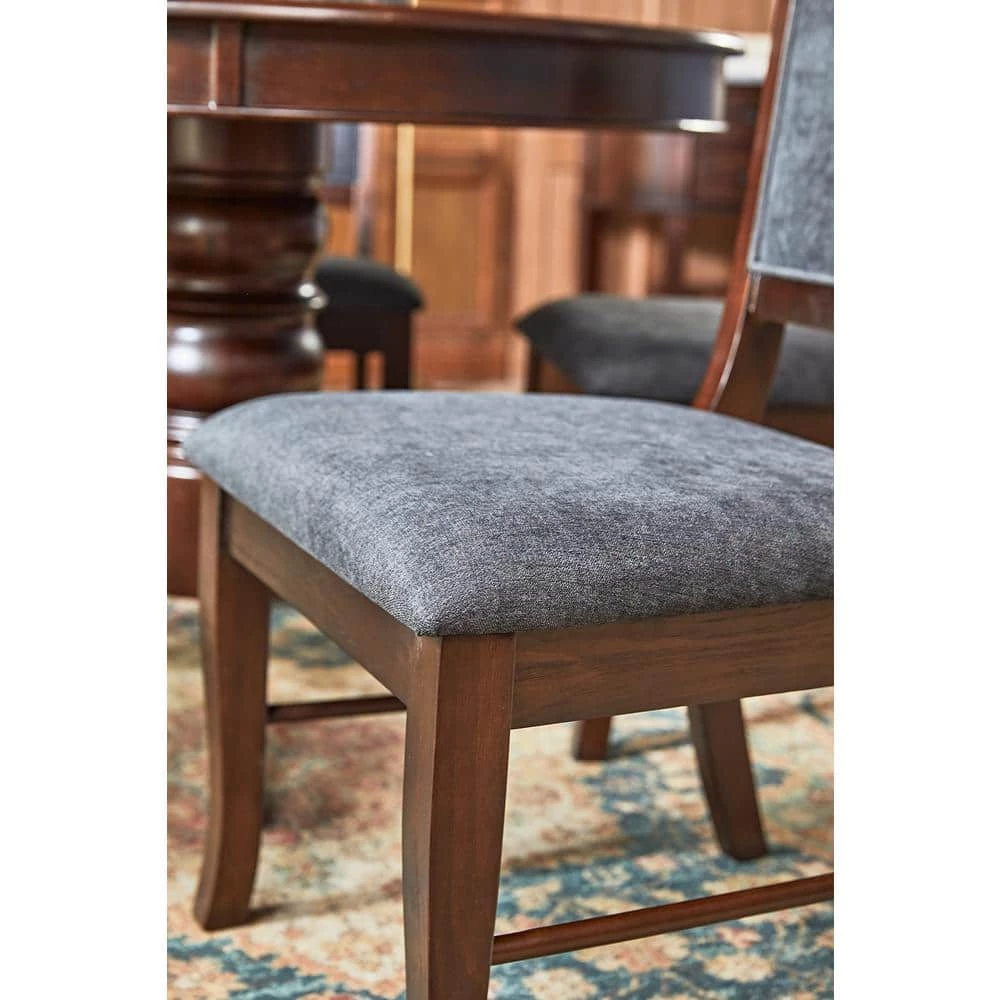 Zaim Brown Fabirc Upholstered Dining Chairs with Solid Wood Legs (Set of 2) by Homy Casa 5 Zaim Brown Fabirc Upholstered Dining Chairs with Solid Wood Legs (Set of 2) by Homy Casa - Image 3