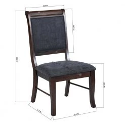 Zaim Brown Fabirc Upholstered Dining Chairs with Solid Wood Legs (Set of 4) by Homy Casa -Homy Casa Shop brown homy casa dining chairs zaim dining chair 44 1000