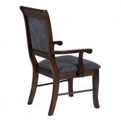 Zaim Brown Fabric Upholstered Arm Dining Chairs with Solid Wood Legs (Set of 2) by Homy Casa 19 Zaim Brown Fabric Upholstered Arm Dining Chairs with Solid Wood Legs (Set of 2) by Homy Casa -Homy Casa Shop brown homy casa dining chairs zaim dining chair armrest 1f 1000