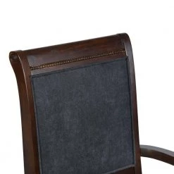 Zaim Brown Fabric Upholstered Arm Dining Chairs with Solid Wood Legs (Set of 2) by Homy Casa 16 Zaim Brown Fabric Upholstered Arm Dining Chairs with Solid Wood Legs (Set of 2) by Homy Casa -Homy Casa Shop brown homy casa dining chairs zaim dining chair armrest 66 1000