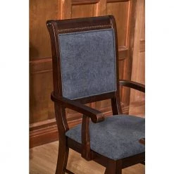 Zaim Brown Fabric Upholstered Arm Dining Chairs with Solid Wood Legs (Set of 2) by Homy Casa 21 Zaim Brown Fabric Upholstered Arm Dining Chairs with Solid Wood Legs (Set of 2) by Homy Casa -Homy Casa Shop brown homy casa dining chairs zaim dining chair armrest fa 1000