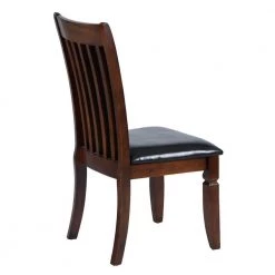 Zaman Brown Faux Leather Upholstered Dining Chairs with Solid Wood Legs (Set of 4) by Homy Casa -Homy Casa Shop brown homy casa dining chairs zaman dining chair 1f 1000