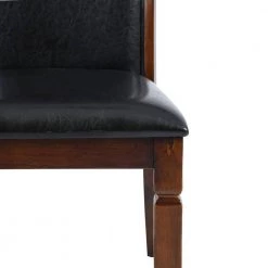 Zaman Brown Faux Leather Upholstered Dining Chairs with Solid Wood Legs (Set of 4) by Homy Casa -Homy Casa Shop brown homy casa dining chairs zaman dining chair 66 1000