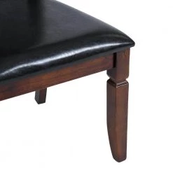 Zaman Brown Faux Leather Upholstered Dining Chairs with Solid Wood Legs (Set of 4) by Homy Casa -Homy Casa Shop brown homy casa dining chairs zaman dining chair 76 1000