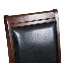 Zaman Brown Faux Leather Upholstered Dining Chairs with Solid Wood Legs (Set of 4) by Homy Casa -Homy Casa Shop brown homy casa dining chairs zaman dining chair fa 1000