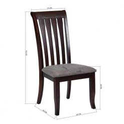 Zareef Brown Fabric Upholstered Dining Chairs with Solid Wood Legs (Set of 4) by Homy Casa -Homy Casa Shop brown homy casa dining chairs zareef dining chair 44 1000