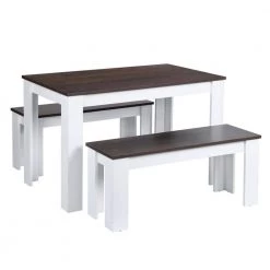 Gabina 3-Piece Retangular Walnut Manuefactured Wood Top Dininig Table Set Seats 4 by Homy Casa