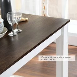 Gabina 3-Piece Retangular Walnut Manuefactured Wood Top Dininig Table Set Seats 4 by Homy Casa -Homy Casa Shop brown homy casa dining room sets gabina walnut 66 1000