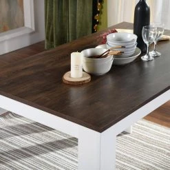 Gabina 3-Piece Retangular Walnut Manuefactured Wood Top Dininig Table Set Seats 4 by Homy Casa -Homy Casa Shop brown homy casa dining room sets gabina walnut 76 1000