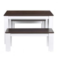 Gabina 3-Piece Retangular Walnut Manuefactured Wood Top Dininig Table Set Seats 4 by Homy Casa -Homy Casa Shop brown homy casa dining room sets gabina walnut c3 1000