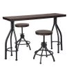 Eileen 3-Piece Brown Wood Top Bar Table Set by Homy Casa -Homy Casa Shop brown homy casa dining room sets hd eileen 64 1000
