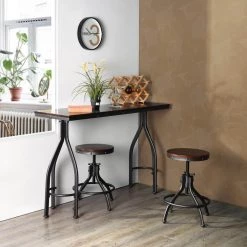 Eileen 3-Piece Brown Wood Top Bar Table Set by Homy Casa -Homy Casa Shop brown homy casa dining room sets hd eileen 77 1000