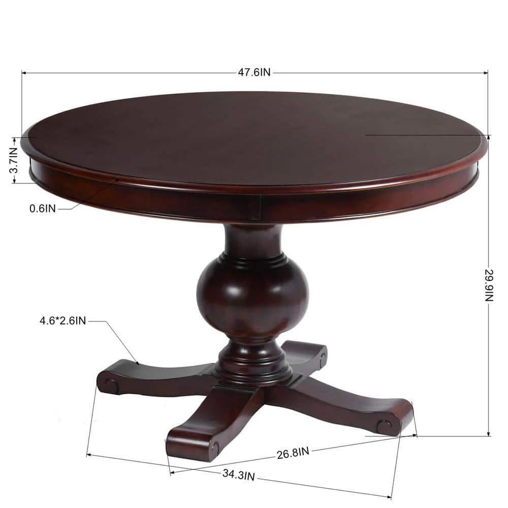 Tirzah 5-Piece Solid Wood Top Brown Dining Set by Homy Casa 8 Tirzah 5-Piece Solid Wood Top Brown Dining Set by Homy Casa - Image 6