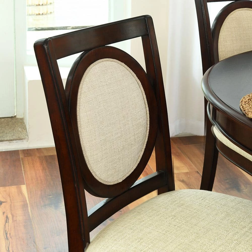 Tirzah 5-Piece Solid Wood Top Brown Dining Set by Homy Casa 5 Tirzah 5-Piece Solid Wood Top Brown Dining Set by Homy Casa - Image 3