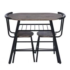 Peat 3-Piece Dark Brown Breakfast Bar Table Chair Set by Homy Casa -Homy Casa Shop brown homy casa dining room sets peat jm lmkz c3 1000