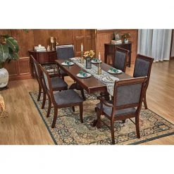 Zaim 7-Piece Rectangular Brown Wood Top Table Extendable Dining Set ( Seats 6) by Homy Casa 25 Zaim 7-Piece Rectangular Brown Wood Top Table Extendable Dining Set ( Seats 6) by Homy Casa -Homy Casa Shop brown homy casa dining room sets zaim dining set 31 1000