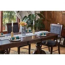 Zaim 7-Piece Rectangular Brown Wood Top Table Extendable Dining Set ( Seats 6) by Homy Casa 24 Zaim 7-Piece Rectangular Brown Wood Top Table Extendable Dining Set ( Seats 6) by Homy Casa -Homy Casa Shop brown homy casa dining room sets zaim dining set d4 1000