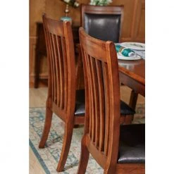 Zaman 7-Piece Rectangular Brown Wood Top Table Extendable Dining Set ( Seats 6) by Homy Casa -Homy Casa Shop brown homy casa dining room sets zaman dining set 1d 1000