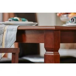 Zaman 7-Piece Rectangular Brown Wood Top Table Extendable Dining Set ( Seats 6) by Homy Casa -Homy Casa Shop brown homy casa dining room sets zaman dining set 40 1000