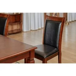 Zaman 7-Piece Rectangular Brown Wood Top Table Extendable Dining Set ( Seats 6) by Homy Casa -Homy Casa Shop brown homy casa dining room sets zaman dining set d4 1000