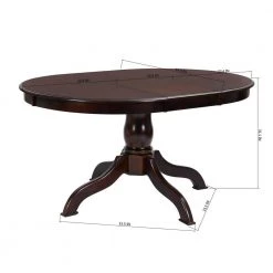 Zareef 5-Piece Round/Oval Brown Wood Top Table Extendable Dining Set ( Seats 4 ) by Homy Casa -Homy Casa Shop brown homy casa dining room sets zareef dining set 1f 1000