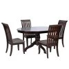 Zareef 5-Piece Round/Oval Brown Wood Top Table Extendable Dining Set ( Seats 4 ) by Homy Casa -Homy Casa Shop brown homy casa dining room sets zareef dining set 64 1000