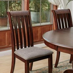 Zareef 5-Piece Round/Oval Brown Wood Top Table Extendable Dining Set ( Seats 4 ) by Homy Casa -Homy Casa Shop brown homy casa dining room sets zareef dining set 76 1000