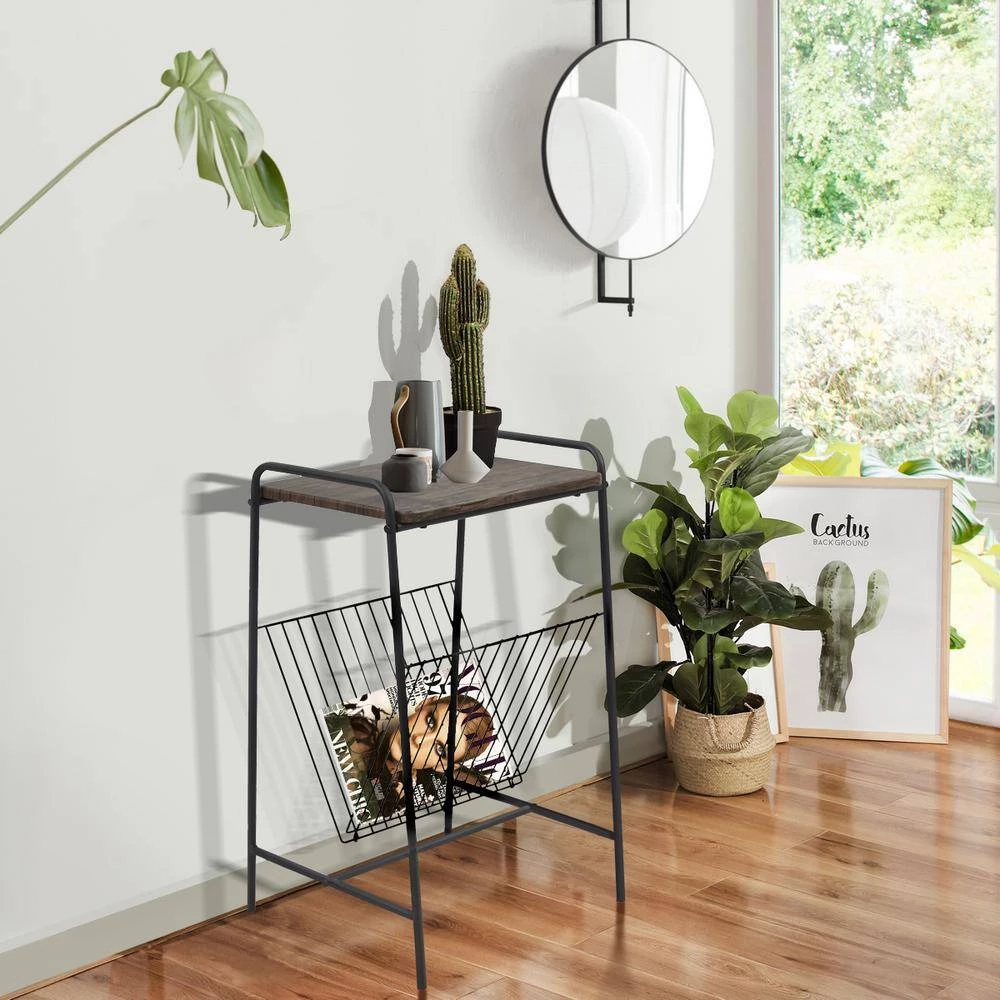 Modern Metal Frame Nightstand Accent Cabinet End Table by Homy Casa 4 Modern Metal Frame Nightstand Accent Cabinet End Table by Homy Casa - Image 2