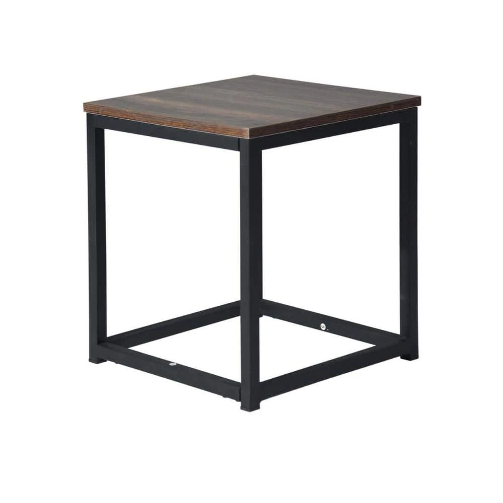 Facto 13.8 in. Brown MDF End Table by Homy Casa 6 Facto 13.8 in. Brown MDF End Table by Homy Casa - Image 4