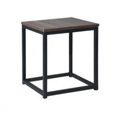 Facto 13.8 in. Brown MDF End Table by Homy Casa