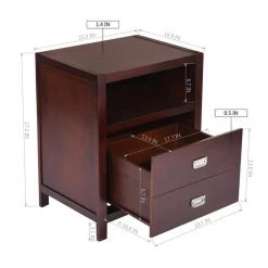 Loralie 1-Drawer Brown Wood Nightstand(27.2 in. H x 22.3 in. W x 16.9 in. D) by Homy Casa -Homy Casa Shop brown homy casa end side tables hd loralie 44 1000