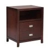 Loralie 1-Drawer Brown Wood Nightstand(27.2 in. H x 22.3 in. W x 16.9 in. D) by Homy Casa