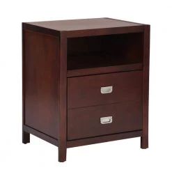 Loralie 1-Drawer Brown Wood Nightstand(27.2 in. H x 22.3 in. W x 16.9 in. D) by Homy Casa