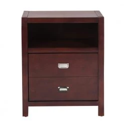 Loralie 1-Drawer Brown Wood Nightstand(27.2 in. H x 22.3 in. W x 16.9 in. D) by Homy Casa -Homy Casa Shop brown homy casa end side tables hd loralie c3 1000