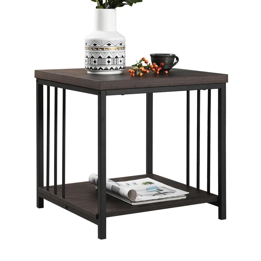 ZEN 19.7 in. Brown Square Wooden End Table by Homy Casa 11 ZEN 19.7 in. Brown Square Wooden End Table by Homy Casa - Image 9