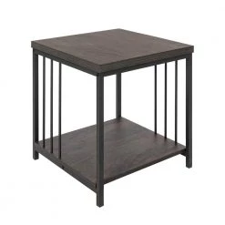ZEN 19.7 in. Brown Square Wooden End Table by Homy Casa