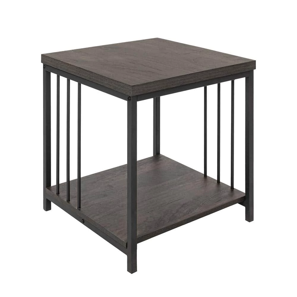 ZEN 19.7 in. Brown Square Wooden End Table by Homy Casa 3 ZEN 19.7 in. Brown Square Wooden End Table by Homy Casa