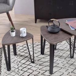 Kauwhata Brown 3-Piece Nesting Coffee Tables by Homy Casa 19 Kauwhata Brown 3-Piece Nesting Coffee Tables by Homy Casa -Homy Casa Shop brown homy casa end side tables kauwhata mdf jm 1f 1000