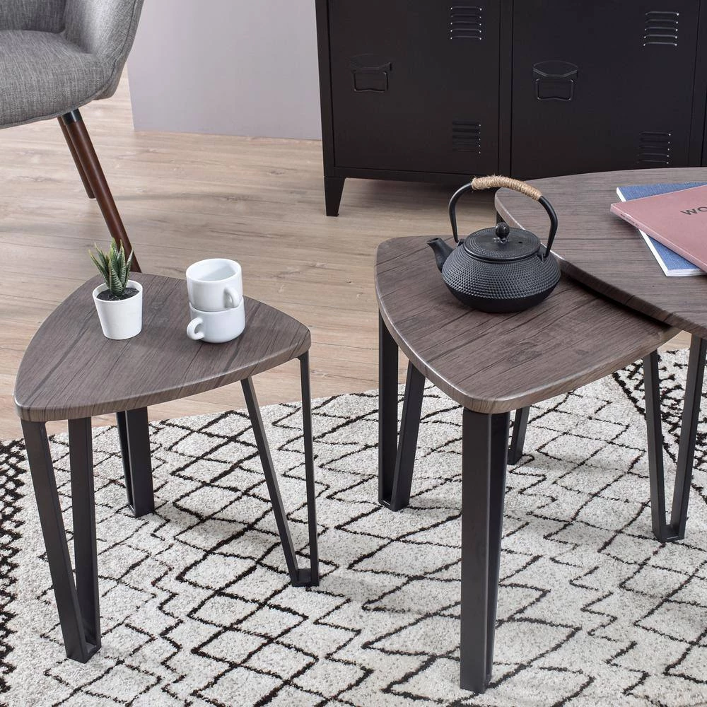 Kauwhata Brown 3-Piece Nesting Coffee Tables by Homy Casa 9 Kauwhata Brown 3-Piece Nesting Coffee Tables by Homy Casa - Image 7