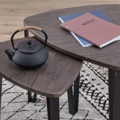 Kauwhata Brown 3-Piece Nesting Coffee Tables by Homy Casa 20 Kauwhata Brown 3-Piece Nesting Coffee Tables by Homy Casa -Homy Casa Shop brown homy casa end side tables kauwhata mdf jm 44 1000