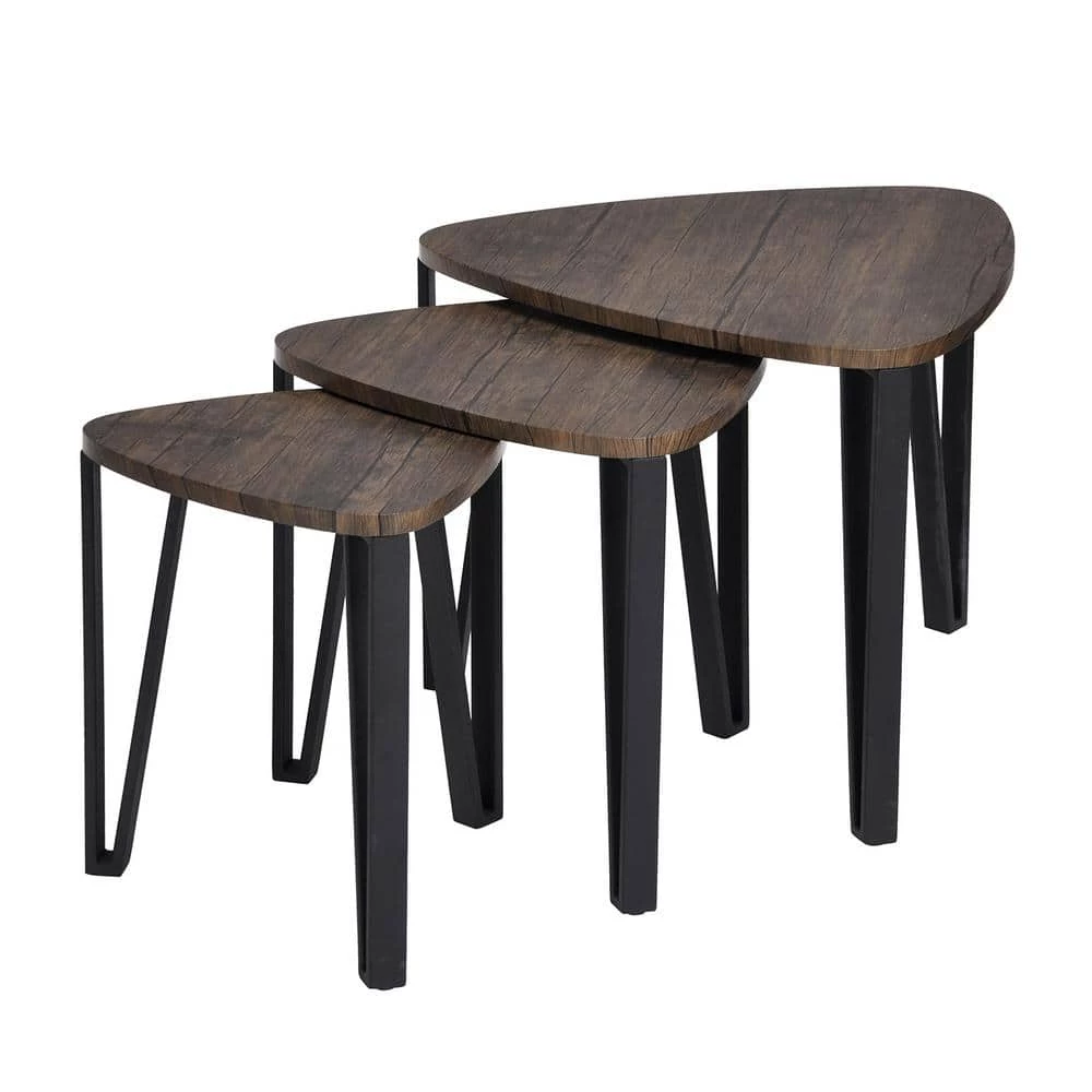 Kauwhata Brown 3-Piece Nesting Coffee Tables by Homy Casa 3 Kauwhata Brown 3-Piece Nesting Coffee Tables by Homy Casa