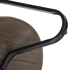 Konya 18 in. Walnut Modern Round Black Frame Walnut 2-Tier End Table by Homy Casa -Homy Casa Shop brown homy casa end side tables konya 246t 76 1000