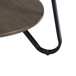 Konya 18 in. Walnut Modern Round Black Frame Walnut 2-Tier End Table by Homy Casa -Homy Casa Shop brown homy casa end side tables konya 246t fa 1000
