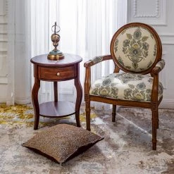 Messina 20.3 in. W Brown Round Solid Wood End Table With Drawer by Homy Casa -Homy Casa Shop brown homy casa end side tables messina 31 1000