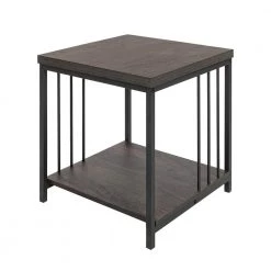 Zen 19.7 in. Brown Square MDF End Table by Homy Casa